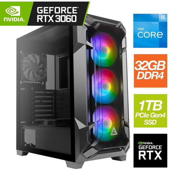 Antec RGB Gaming Case with Intel's latest 12th Gen i5 12600K Overclockable Processor with 10 Cores and 20 Threads 3.70GHz (4.90GHz Boost), 32GB of fast memory, 1TB Gen4 NVMe, with an RTX3060 Graphics card - Prebuilt System - PCR Business Solutions Ltd