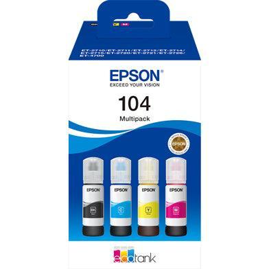 Epson C13T00P640 104 Ink Bottle Value Pack CMY (7.5K Pages) K (4.5K Pages)-PCR Business Solutions Ltd