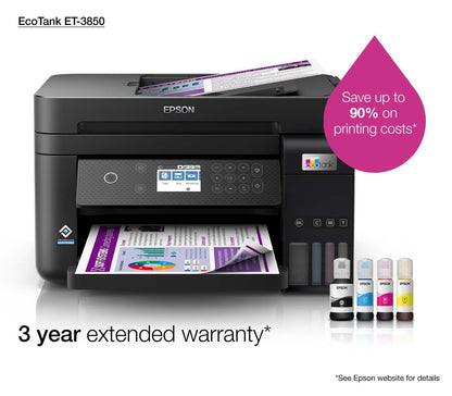 Epson EcoTank ET-3850 Colour Wireless All-in-One Inkjet Printer-PCR Business Solutions Ltd