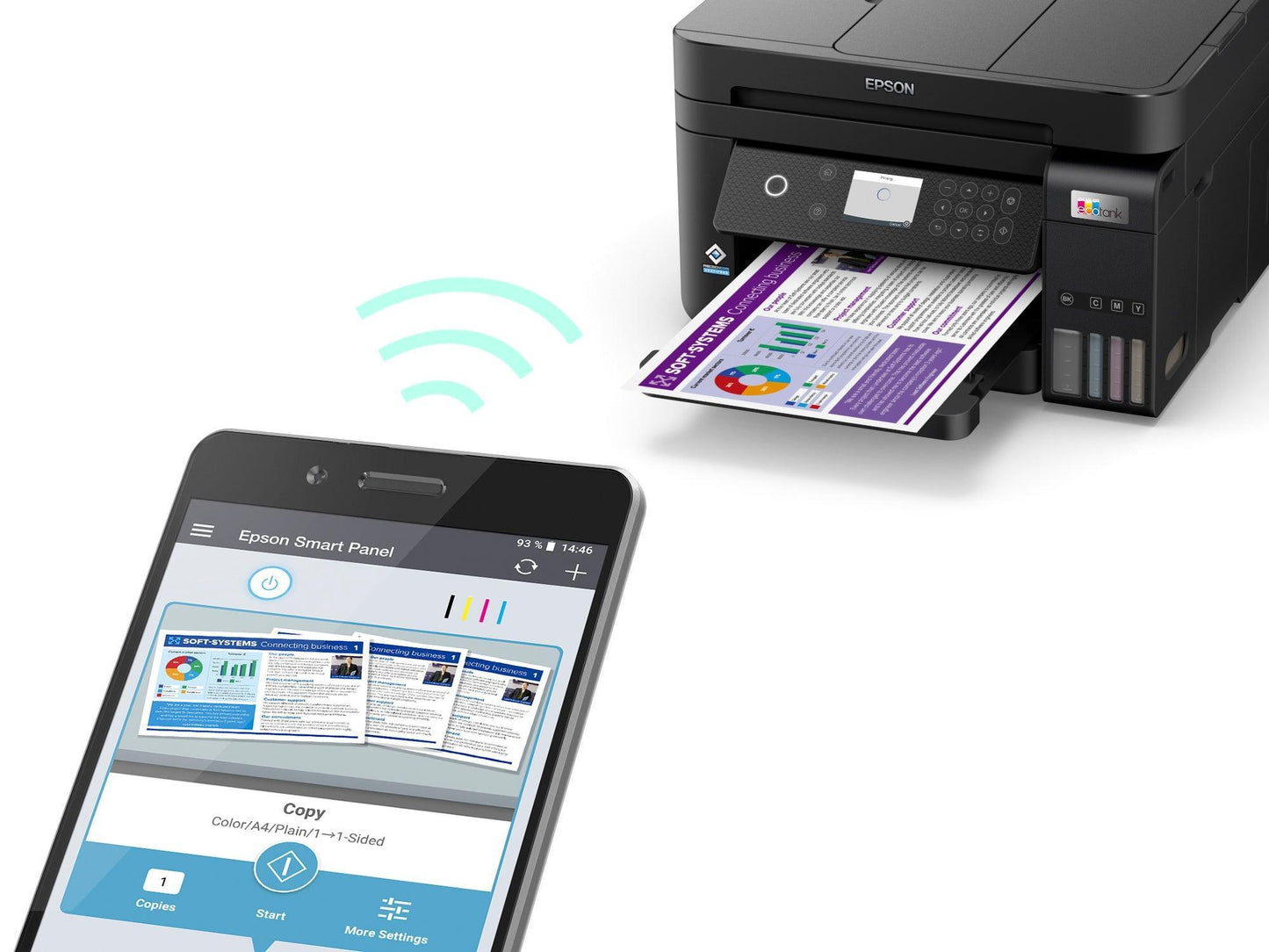 Epson EcoTank ET-3850 Colour Wireless All-in-One Inkjet Printer-PCR Business Solutions Ltd