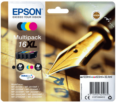 Epson Multipack 4-colours 16XL DURABrite Ultra Ink C13T16364012-PCR Business Solutions Ltd