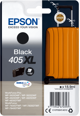 Epson Singlepack Black 405XL DURABrite Ultra Ink C13T05H14010-PCR Business Solutions Ltd