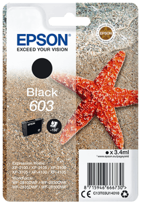 Epson Singlepack Black 603 Ink C13T03U14010-PCR Business Solutions Ltd