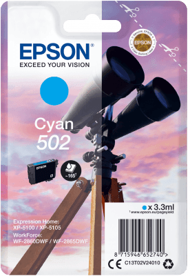 Epson Singlepack Cyan 502 Ink Cartridge C13T02V24010-PCR Business Solutions Ltd