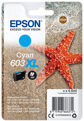 Epson Singlepack Cyan 603XL Ink C13T03A24010-PCR Business Solutions Ltd