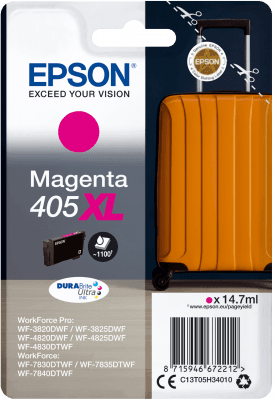 Epson Singlepack Magenta 405XL DURABrite Ultra Ink C13T05H34010-PCR Business Solutions Ltd