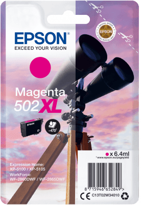 Epson Singlepack Magenta 502XL Ink Cartridge C13T02W34010-PCR Business Solutions Ltd