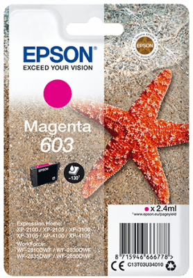 Epson Singlepack Magenta 603 Ink C13T03U34010-PCR Business Solutions Ltd