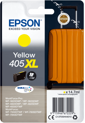 Epson Singlepack Yellow 405XL DURABrite Ultra Ink C13T05H44010-PCR Business Solutions Ltd