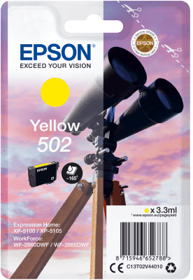 Epson Singlepack Yellow 502 Ink Cartridge C13T02V44010-PCR Business Solutions Ltd