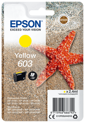 Epson Singlepack Yellow 603 Ink C13T03U44010-PCR Business Solutions Ltd