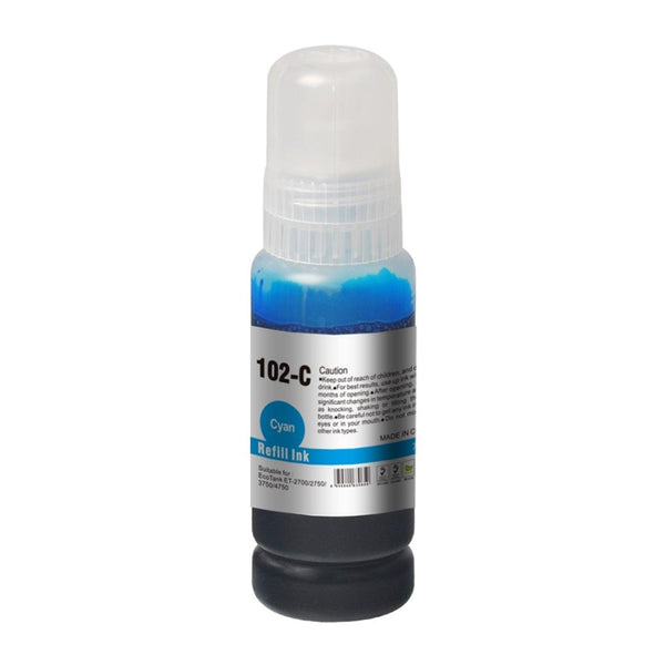 InkLab 102 Epson Compatible EcoTank Cyan ink bottle - PCR Business Solutions Ltd