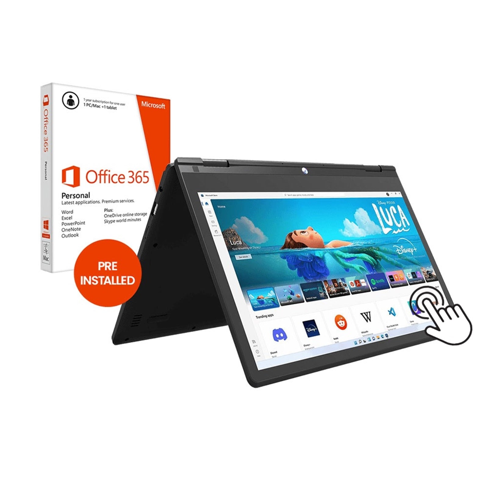 Geo GeoFlex 2-in-1 Touchscreen Laptop, 11.6 Inch, Intel Celeron N4020 Processor, 4GB RAM, 64GB SSD, Windows 11 Home S with 1 Year Pre Installed Office 365 Personal-PCR Business Solutions Ltd