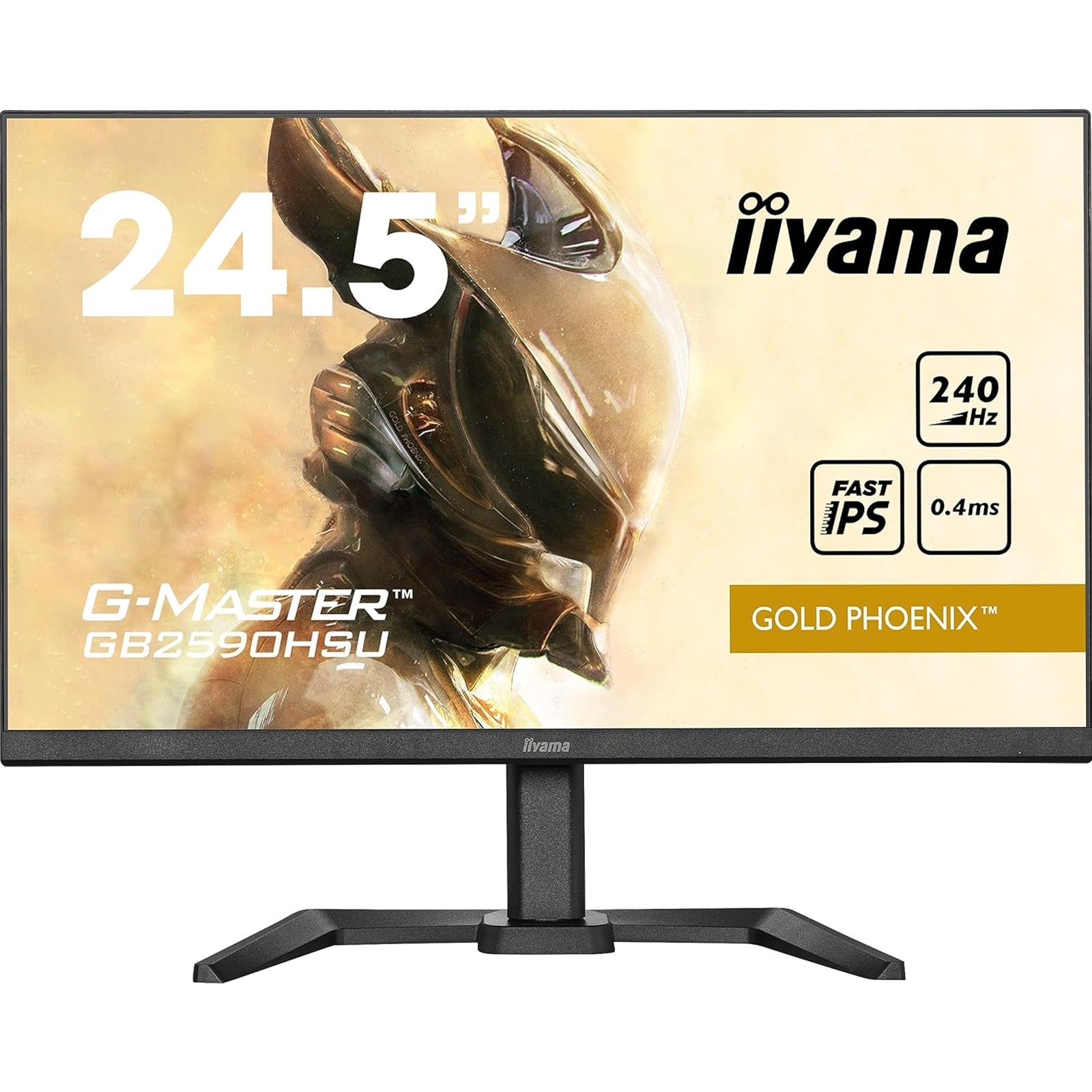 iiyama G-Master Gold Phoenix Gaming Monitor GB2590HSU-B5 24.5 Inch, Black, Ultra Slim Bezel, Full HD, 240Hz, 0.4ms, FreeSync, HDMI, Display Port, USB Hub, Int PSU, Height Adjustable, Pivot, VESA-PCR Business Solutions Ltd