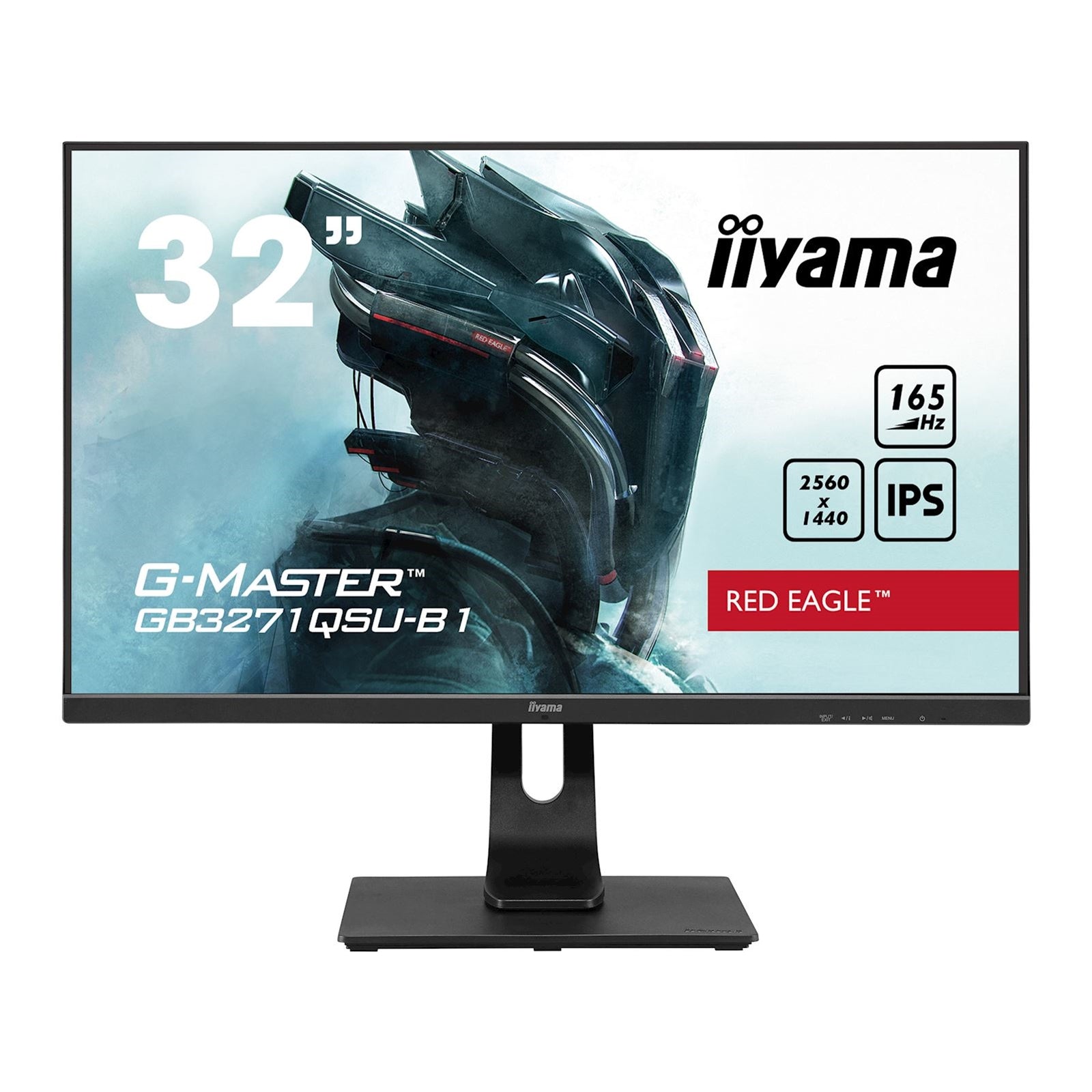 iiyama G-Master GB3271QSU-B1 32 Inch Red Eagle Gaming Monitor, IPS, 2560x1440, 1ms, 165hz, FreeSync, HDMI, Display Port, USB Hub, Speakers, Int PSU, Height Adjustable-PCR Business Solutions Ltd