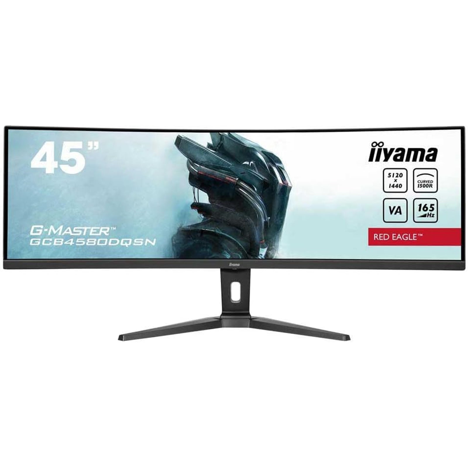 iiyama G-Master GCB4580DQSN Red Eagle 44.5 Inch UltraWide Curved Gaming Monitor, VA, 165Hz, 0.8ms, Freesync, DQHD, HDMI, Displayport, USB Hub, Speakers, Int PSU, Height Adjust, VESA-PCR Business Solutions Ltd