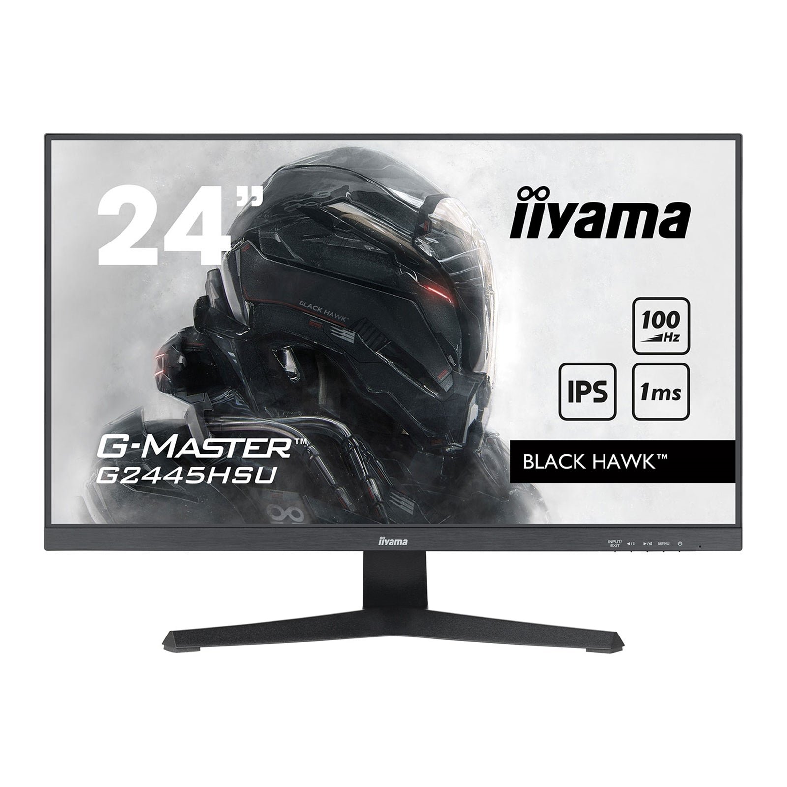 iiyama G-MASTER GB2445HSU-B1 24 inch IPS Monitor, Full HD, 1ms, HDMI, DisplayPort, USB Hubx2, Freesync, 100Hz, Speakers, Black, Internal PSU, VESA, Height Adjustable, Swivel-PCR Business Solutions Ltd