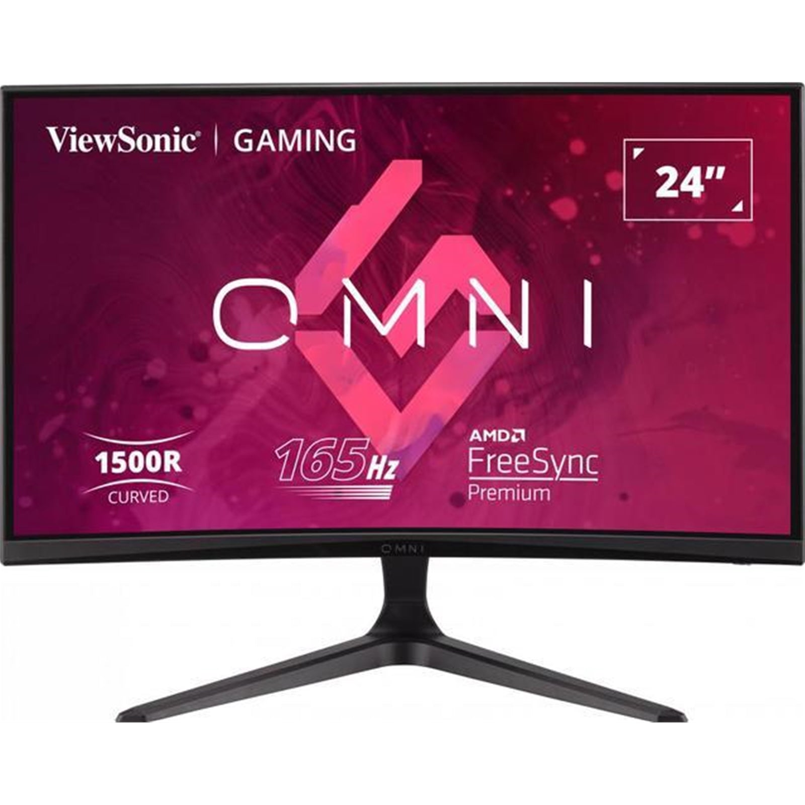 ViewSonic Omni VX2418C 24 Inch LED Curved Gaming Monitor, 1920x1080 Full HD (1080p), 165Hz, VA, 250 cd/m, 3000:1, Freesync, 1 ms, 2xHDMI, DisplayPort, Speakers-PCR Business Solutions Ltd