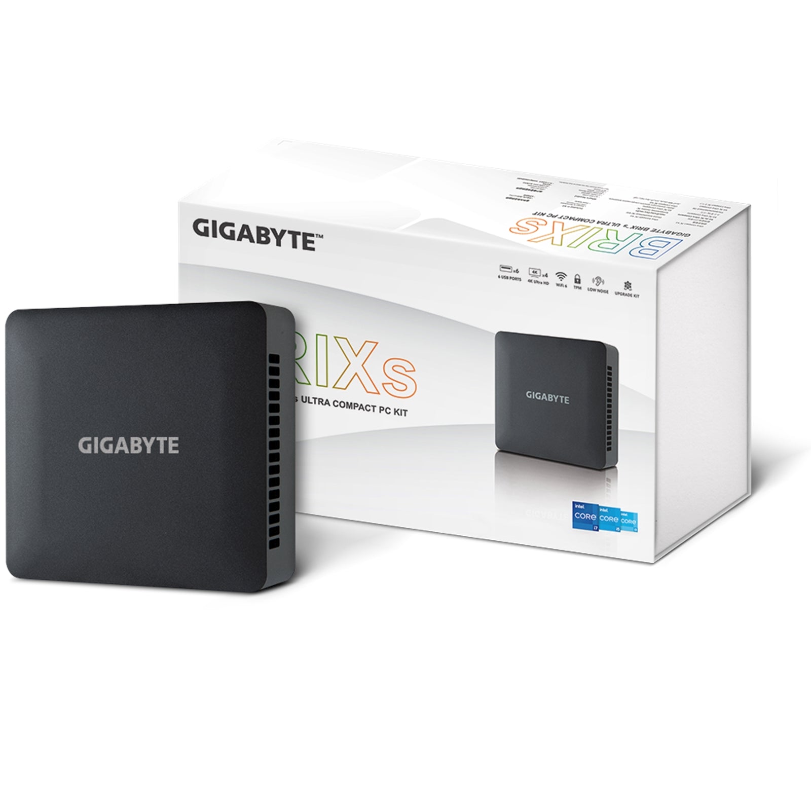 Gigabyte BRIX (GB-BRI3H-1315) Barebone Kit, Intel Core i3-1315U 1.8GHz Dual Core CPU, 1 x DDR4 SO-DIMM Slot, 1 x M.2-2280 Slot, 1 x 2.5 Inch SATA Slot, Wireless AX & Bluetooth 5.2-PCR Business Solutions Ltd