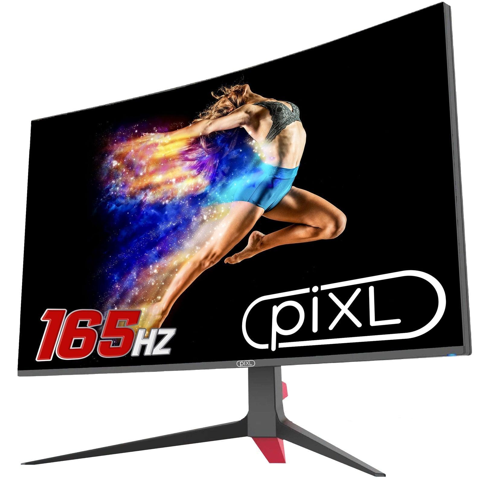 piXL CM32GF5 32 Inch Curved Gaming Monitor, 144Hz/ 165Hz, 5ms Response Time, Frameless, Freesync, G-Sync, 1920 x 1080 Full HD, DisplayPort, HDMI, VESA Mount, Black Finish-PCR Business Solutions Ltd