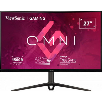 Viewsonic VX Series VX2718-PC-MHDJ 27" Curved Gaming Monitor, HDMI, Display Port, Full HD, 165Hz, 1ms, Freesync, Speakers, VESA, Height Adjust, Black-PCR Business Solutions Ltd