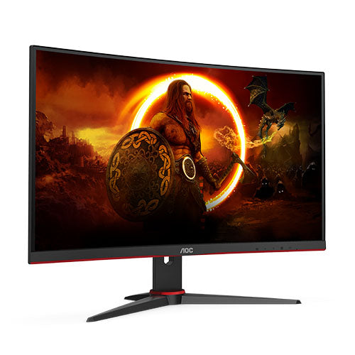 AOC 23.6" 3-Side Frameless Curved Gaming Monitor (C24G2AE/BK), 1920 x 1080, 1ms, VGA, HDMI, DP, 165Hz, FreeSync, 6 Game Modes, VESA-PCR Business Solutions Ltd