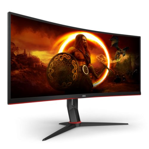 AOC 34" UWQHD Ultra-wide Curved Gaming Monitor (CU34G2X/BK), 3440 x 1440, 1ms, 144Hz, HDMI, DP, USB Hub, 6 Games Modes, VESA-PCR Business Solutions Ltd