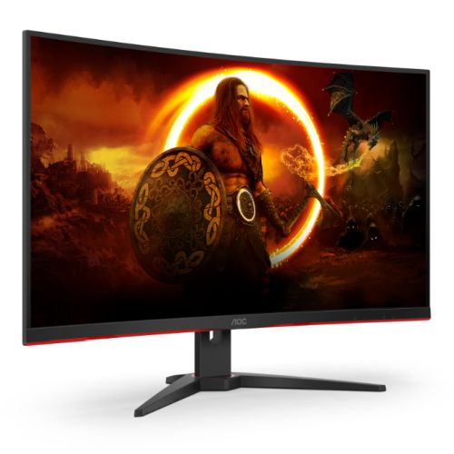 AOC 31.5” QHD Curved 3-Side Frameless Gaming Monitor (CQ32G2SE/BK), 2560 x 1440, 1ms, 165Hz, Freesync Premium, 6 Games Modes, VESA-PCR Business Solutions Ltd