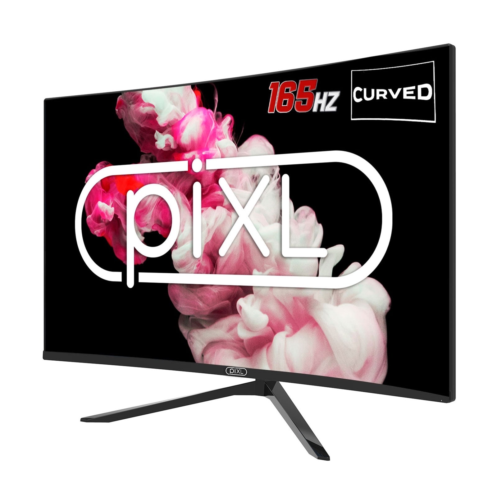 piXL CM27GF6D 27 Inch Curved Frameless Monitor, 165Hz, 6ms Response Time, HDR, Frameless, 1920x1080 Full HD, HDMIx2, Display Port, Black, VESA Mount-PCR Business Solutions Ltd