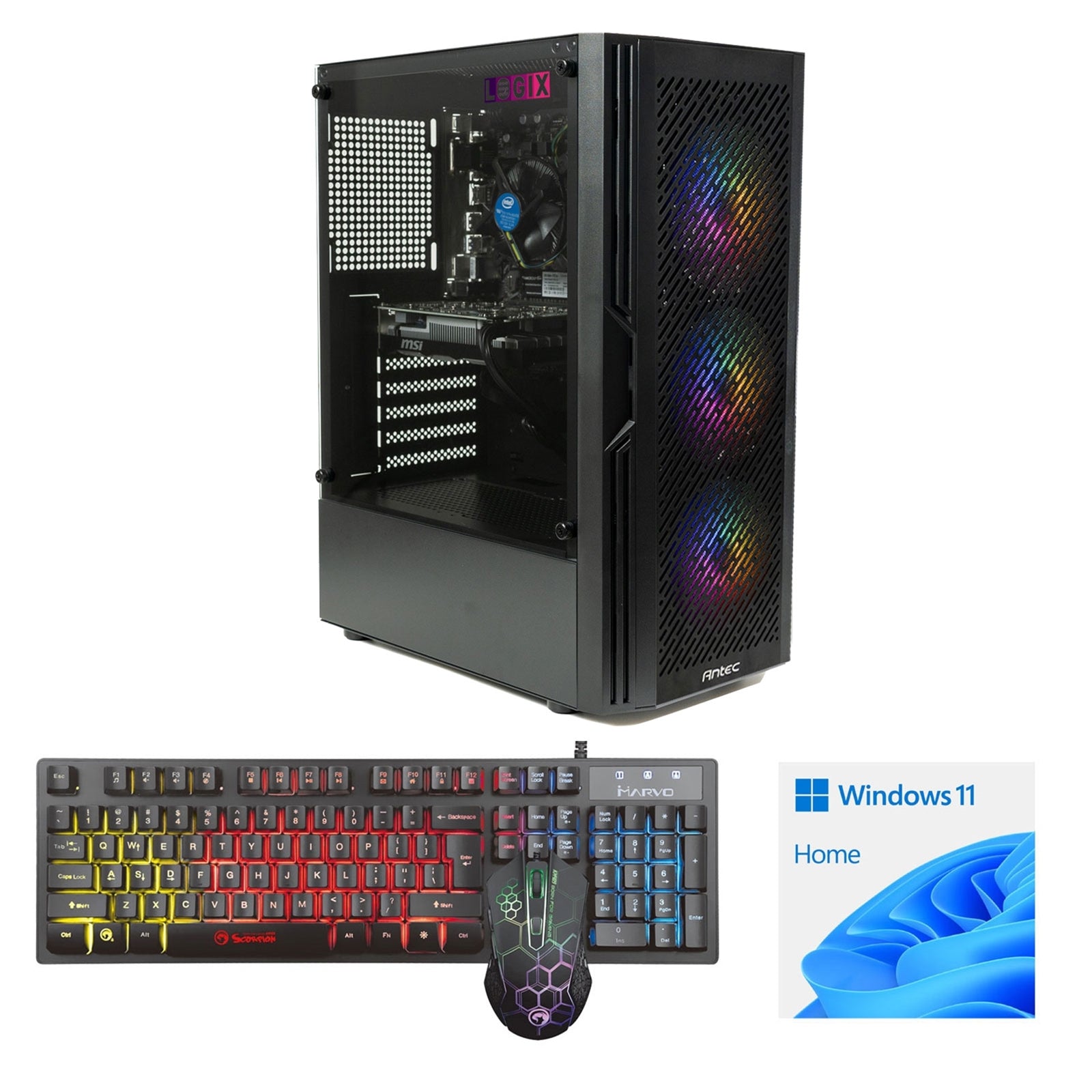 LOGIX Intel i5-10400F 6 Core 12 Threads, 2.90GHz (4.30GHz Boost), 16GB DDR4 RAM, 1TB NVMe M.2, 80 Cert PSU, GTX1650 4GB Graphics, Windows 11 home installed + FREE Keyboard & Mouse - Prebuilt System - Full 3-Year Parts & Collection Warranty-PCR Business Solutions Ltd